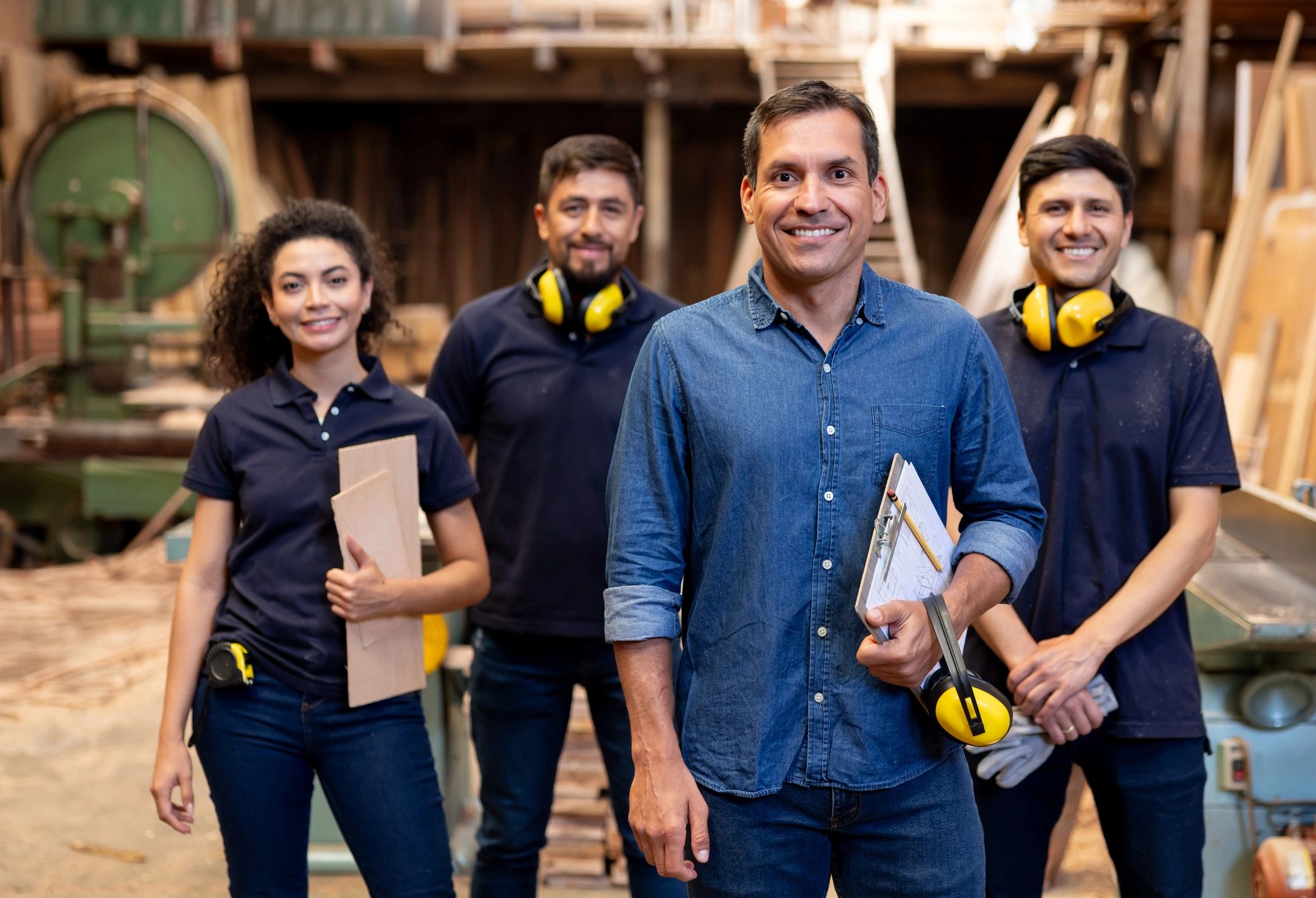 Team members in a workshop setting